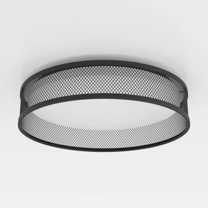 Load image into Gallery viewer, Candeeiro de teto LED com abajur metálico em rede preta LUPPINERIA EGLO
