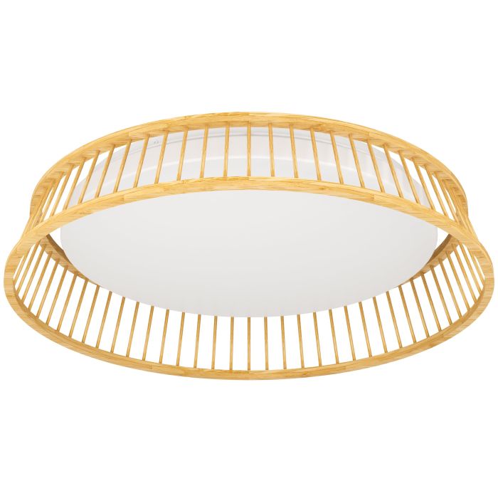 Load image into Gallery viewer, Candeeiro de teto LED com moldura em bambu natural LUPPINERIA EGLO
