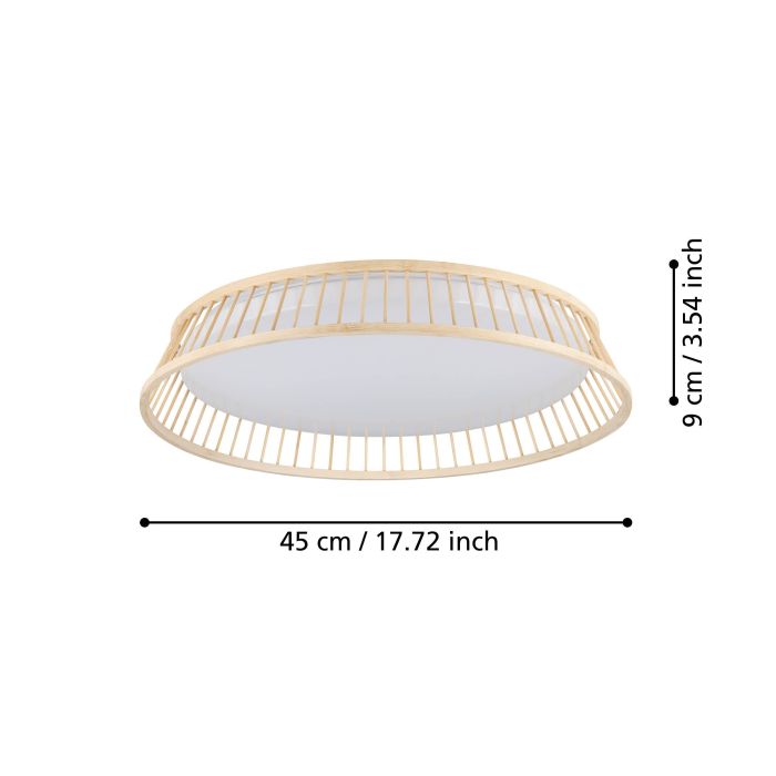 Load image into Gallery viewer, Candeeiro de teto LED com moldura em bambu natural LUPPINERIA EGLO

