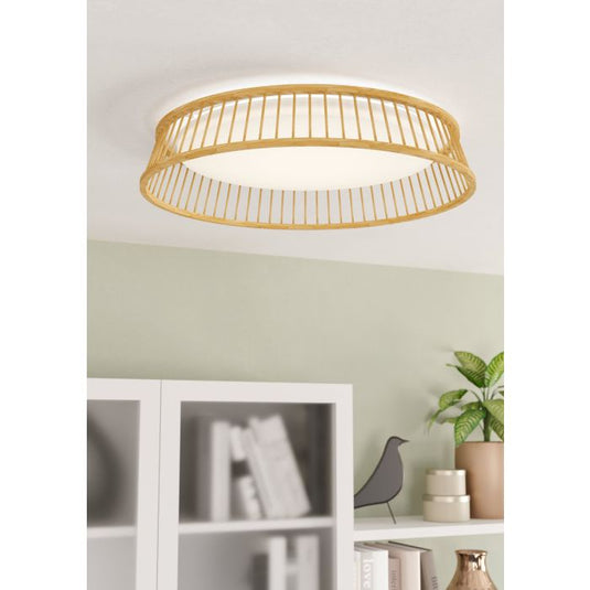 Candeeiro de teto LED com moldura em bambu natural LUPPINERIA EGLO