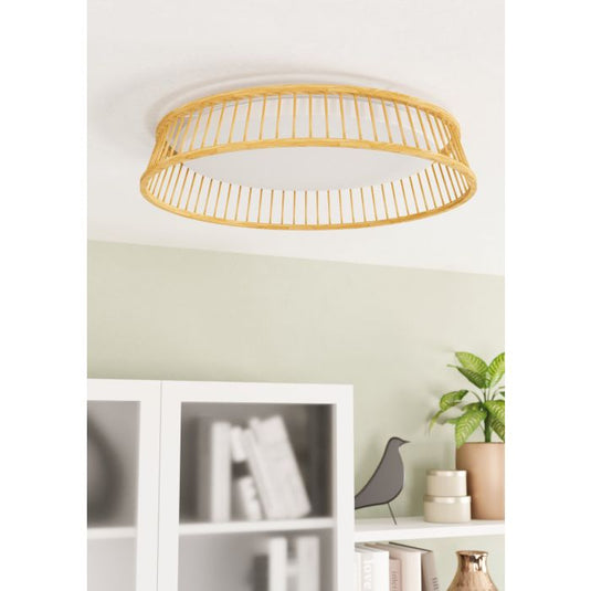 Candeeiro de teto LED com moldura em bambu natural LUPPINERIA EGLO