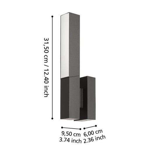Aplique de Parede Exterior LED Preto UGENTO EGLO