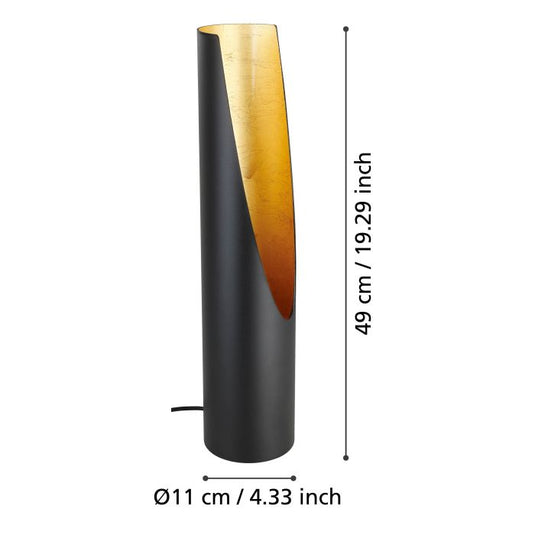 Candeeiro de Mesa LED com Corpo em Aço Preto e Folha de Ouro PREBONE EGLO