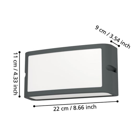 Aplique de Parede Exterior LED Antracite CAMARDA EGLO