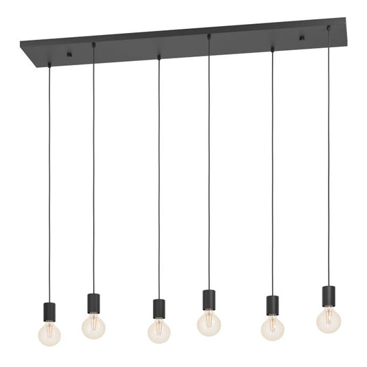 Candeeiro de teto com 6 suportes E27 preto COTILLAS EGLO