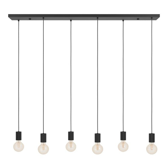 Candeeiro de teto com 6 suportes E27 preto COTILLAS EGLO