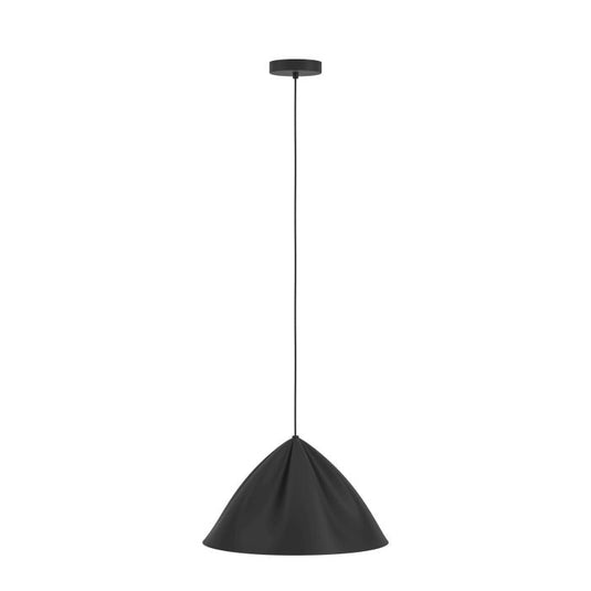 Candeeiro de teto com abajur cónico em metal preto PODERE EGLO
