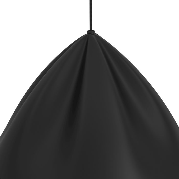 Cargue la imagen en el visor de la galería, Candeeiro de teto com abajur cónico em metal preto PODERE EGLO
