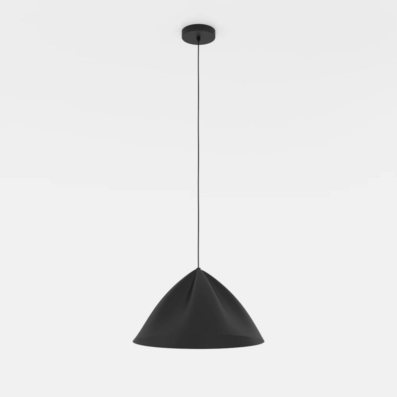 Cargue la imagen en el visor de la galería, Candeeiro de teto com abajur cónico em metal preto PODERE EGLO
