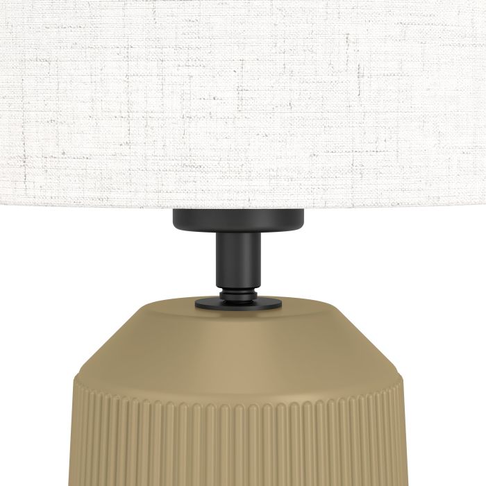 Load image into Gallery viewer, Candeeiro de Mesa com Base de Cerâmica e Abajur em Tecido CAPALBIO EGLO
