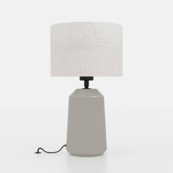 Load image into Gallery viewer, Candeeiro de Mesa com Base de Cerâmica e Abajur em Tecido CAPALBIO EGLO
