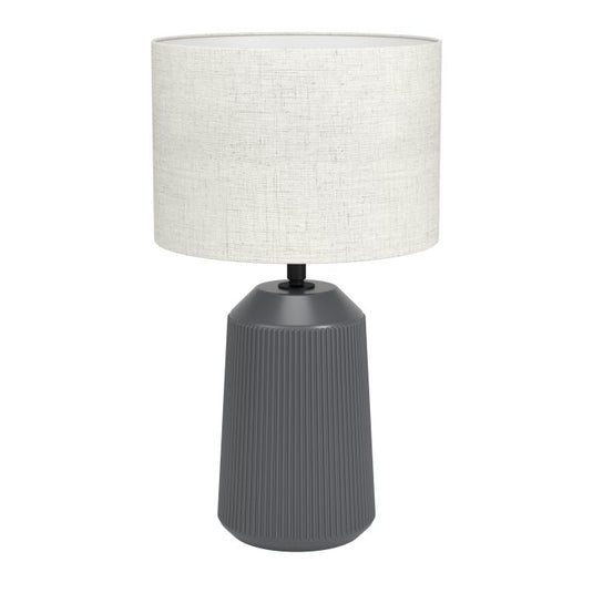Candeeiro de Mesa com Base de Cerâmica Cinzenta e Abajur Curvo CAPALBIO EGLO