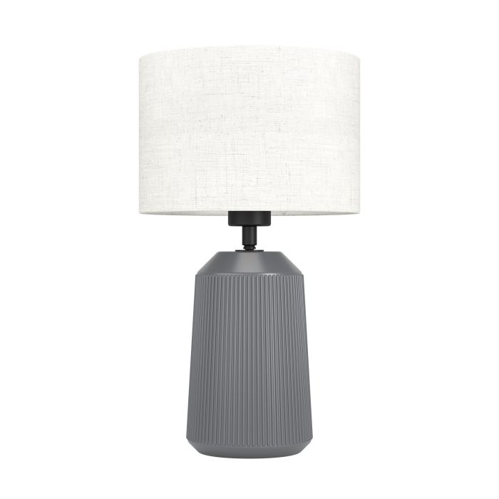 Load image into Gallery viewer, Candeeiro de Mesa com Base de Cerâmica Cinzenta e Abajur Curvo CAPALBIO EGLO
