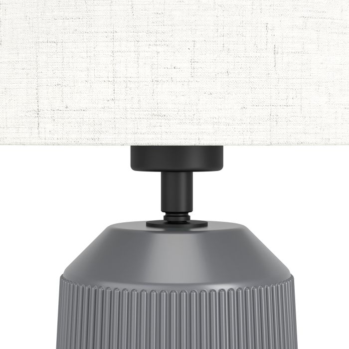 Load image into Gallery viewer, Candeeiro de Mesa com Base de Cerâmica Cinzenta e Abajur Curvo CAPALBIO EGLO

