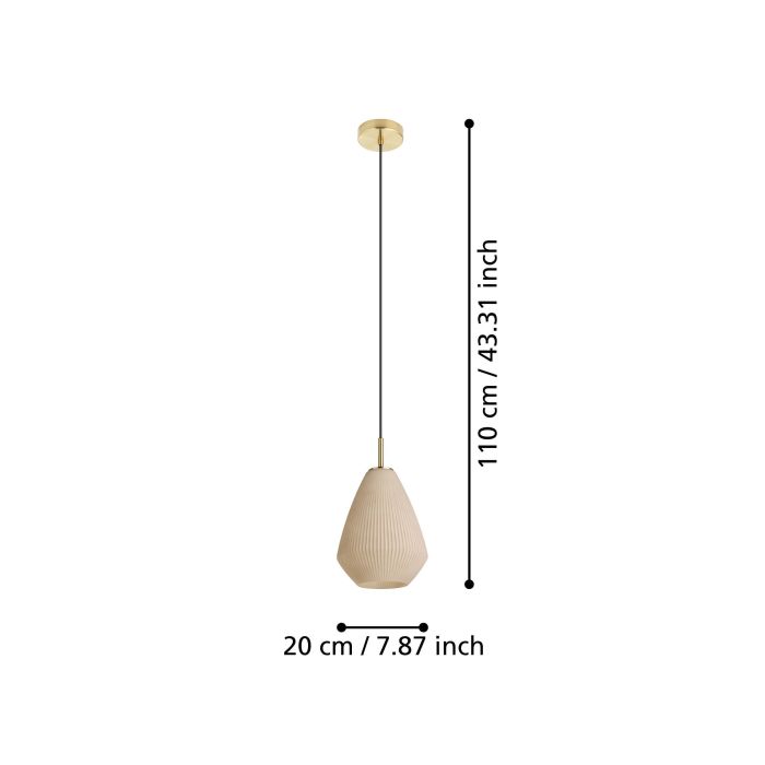Carregue imagem no visualizador da galeriaCandeeiro de teto com abajur cónico em vidro acetinado CAPRAROLA EGLO

