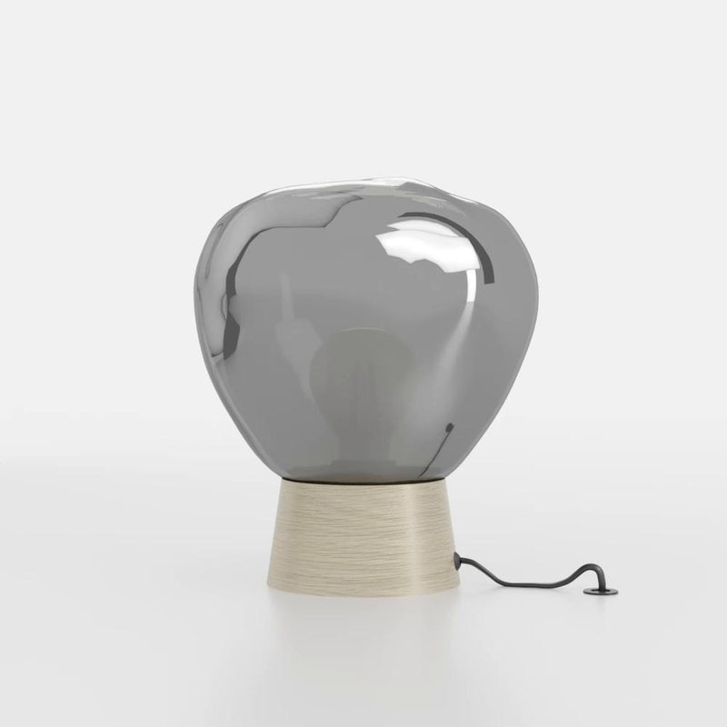 Load image into Gallery viewer, Candeeiro de Mesa com Vidro Fumado e Base em Madeira MAGACELA EGLO
