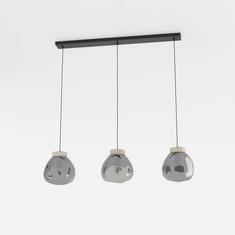 Carregue imagem no visualizador da galeriaCandeeiro de teto com três abajures de vidro fumado MAGACELA EGLO
