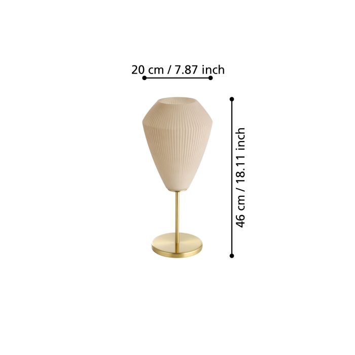 Load image into Gallery viewer, Candeeiro de Mesa com Abajur em Vidro Acetinado Areia CAPRAROLA EGLO
