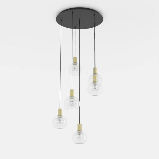 Candeeiro de teto com seis bolas de vidro transparente TERQUE EGLO