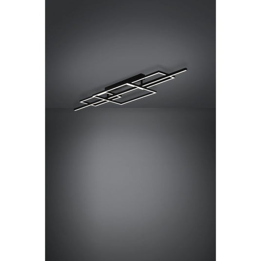 Candeeiro de teto LED com perfil preto e luz branca quente PUEBLA EGLO