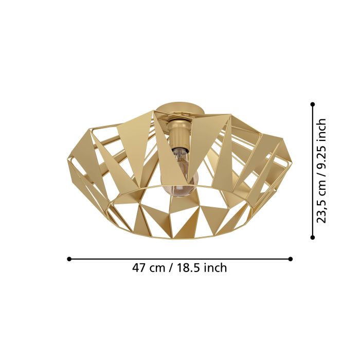 Load image into Gallery viewer, Candeeiro de teto em forma de diamante dourado CARLTON EGLO
