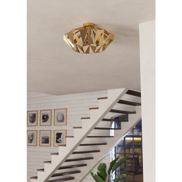 Load image into Gallery viewer, Candeeiro de teto em forma de diamante dourado CARLTON EGLO
