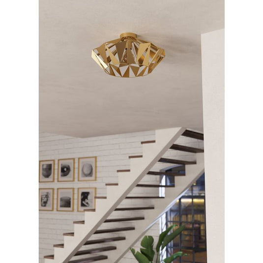 Candeeiro de teto em forma de diamante dourado CARLTON EGLO
