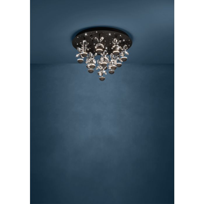 Load image into Gallery viewer, Candeeiro de teto em metal preto com vidro transparente PIANOPOLI 2 EGLO
