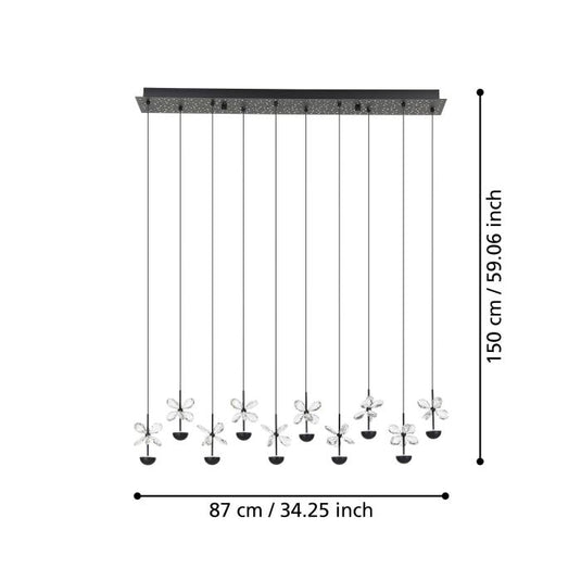 Candeeiro de teto com 10 LEDs e vidro decorativo PIANOPOLI 2 EGLO