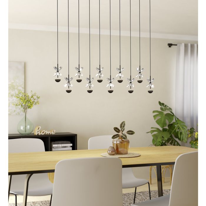 Load image into Gallery viewer, Candeeiro de teto com 10 LEDs e vidro decorativo PIANOPOLI 2 EGLO
