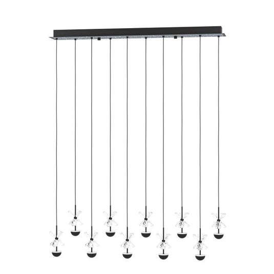 Candeeiro de teto em metal preto com vidro transparente PIANOPOLI 2 EGLO