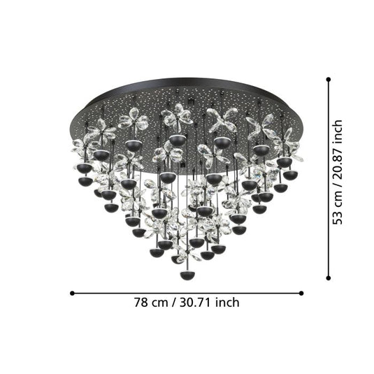 Candeeiro de teto em metal preto com vidro transparente PIANOPOLI 2 EGLO