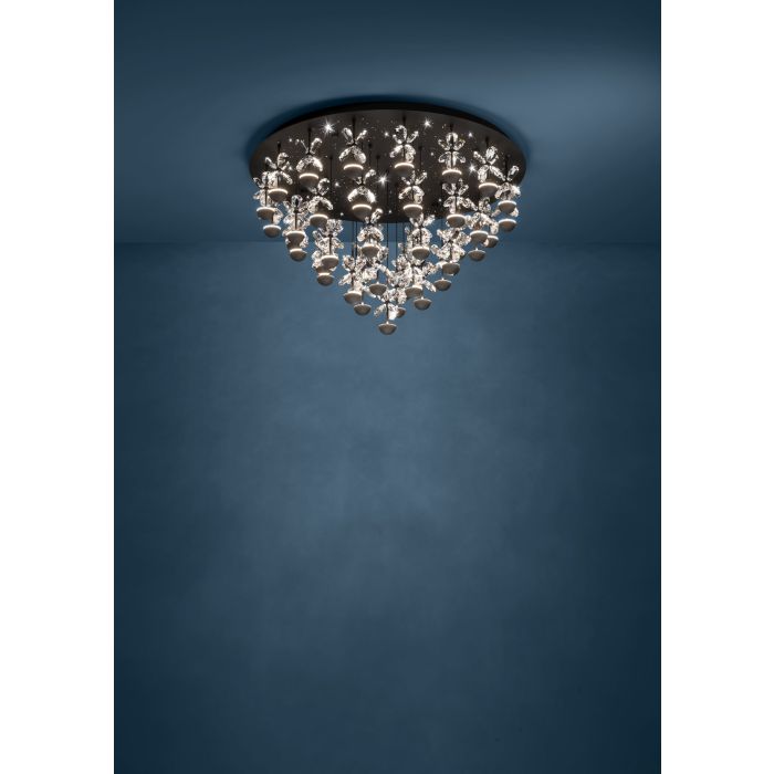 Load image into Gallery viewer, Candeeiro de teto em metal preto com vidro transparente PIANOPOLI 2 EGLO
