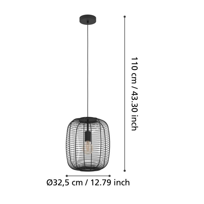 Load image into Gallery viewer, Candeeiro de teto com abajur cilíndrico em metal RINROE EGLO
