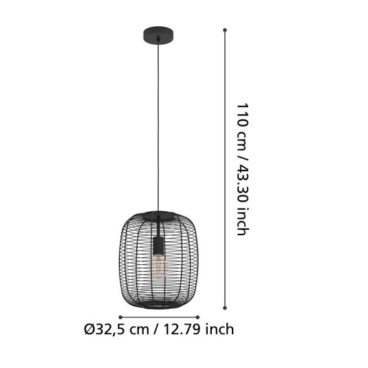 Candeeiro de teto com abajur cilíndrico em metal RINROE EGLO