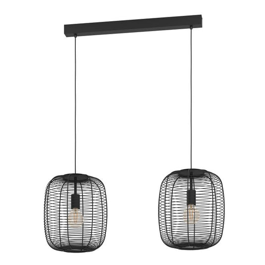 Candeeiro de teto RINROE com design industrial e abajures metálicos