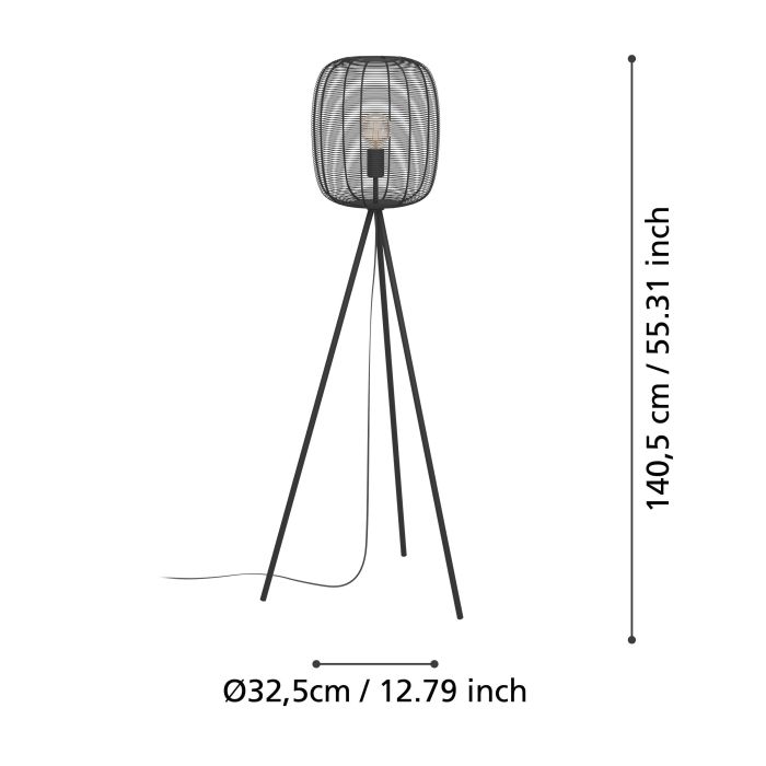 Load image into Gallery viewer, RINROE Candeeiro de Pé EGLO - Design Industrial com Efeito Luz e Sombra
