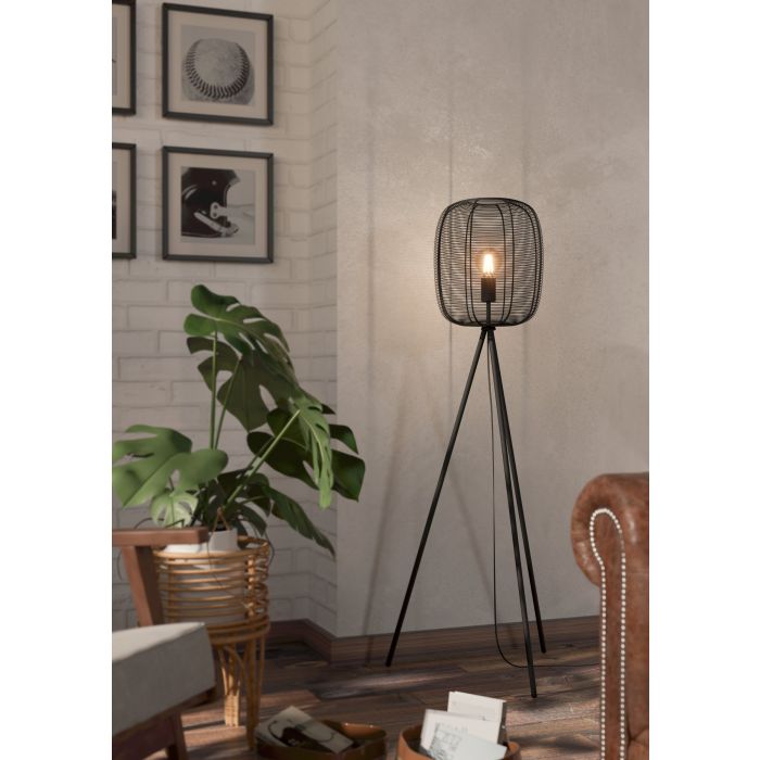 Load image into Gallery viewer, RINROE Candeeiro de Pé EGLO - Design Industrial com Efeito Luz e Sombra
