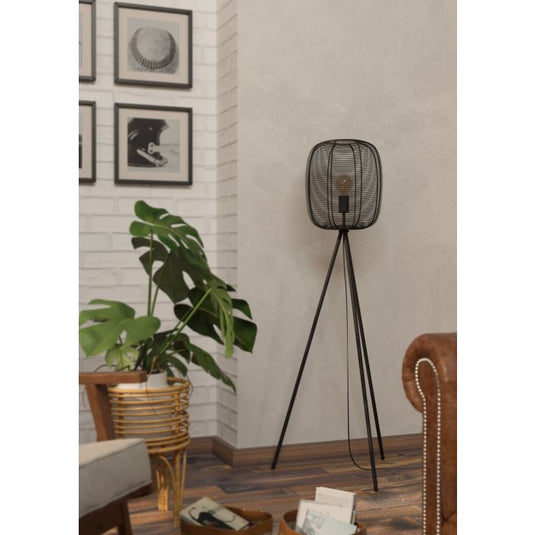 RINROE Candeeiro de Pé EGLO - Design Industrial com Efeito Luz e Sombra