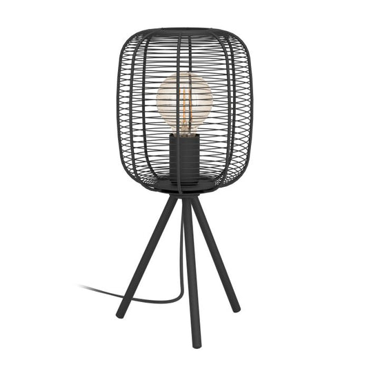 Candeeiro de Mesa com Abajur Cilíndrico e Design Industrial RINROE EGLO