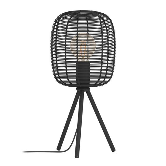 Candeeiro de Mesa com Abajur Cilíndrico e Design Industrial RINROE EGLO