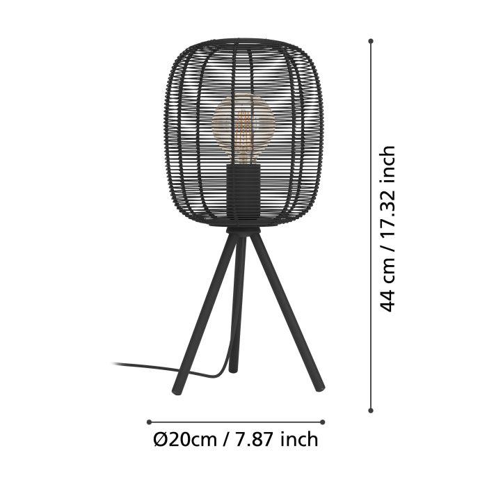 Load image into Gallery viewer, Candeeiro de Mesa com Abajur Cilíndrico e Design Industrial RINROE EGLO
