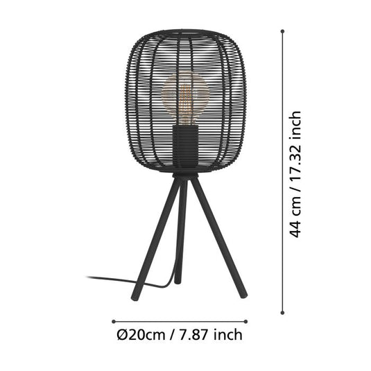 Candeeiro de Mesa com Abajur Cilíndrico e Design Industrial RINROE EGLO