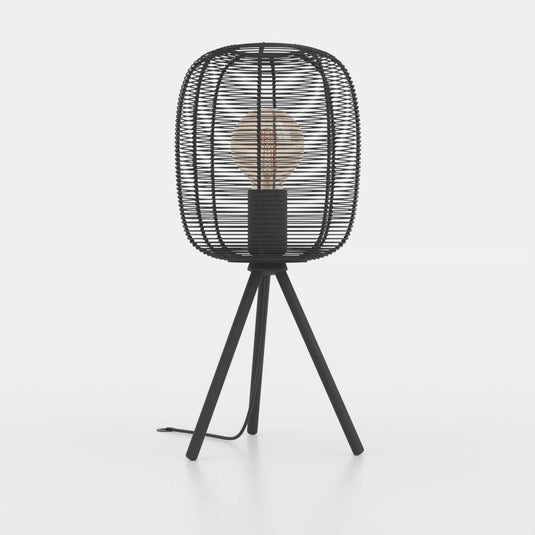 Candeeiro de Mesa com Abajur Cilíndrico e Design Industrial RINROE EGLO