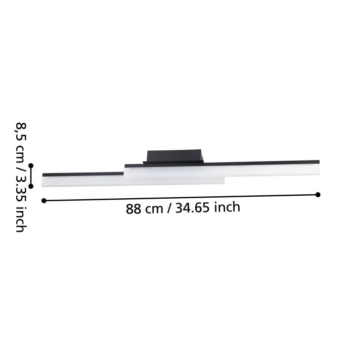 Load image into Gallery viewer, Plafon LED de Teto Preto com Luz Branca Quente PALMITAL EGLO
