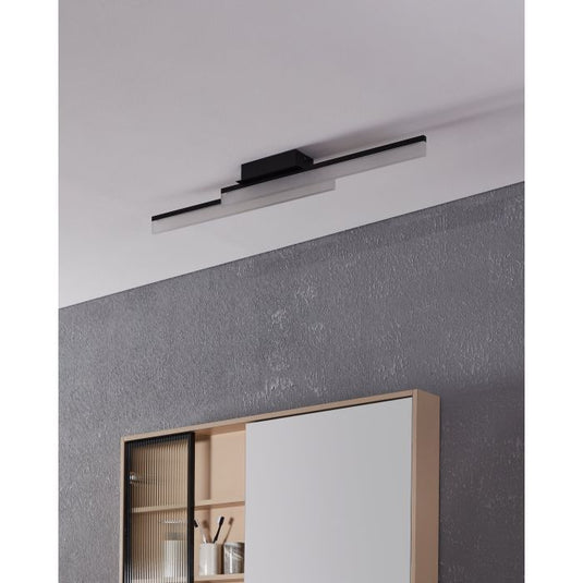 Plafon LED de Teto Preto com Luz Branca Quente PALMITAL EGLO