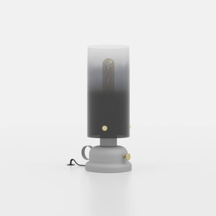 Load image into Gallery viewer, Candeeiro de Mesa com Abajur em Vidro Preto Fumado GARGRAVE EGLO
