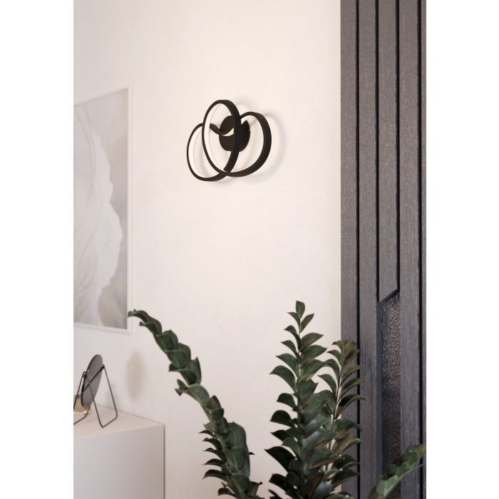 Cargue la imagen en el visor de la galería, Aplique de Parede LED com Design Moderno em Alumínio Preto GIANELLA EGLO

