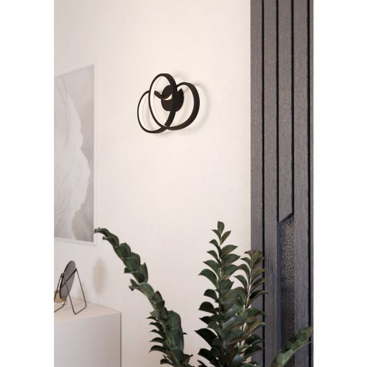 Aplique de Parede LED com Design Moderno em Alumínio Preto GIANELLA EGLO
