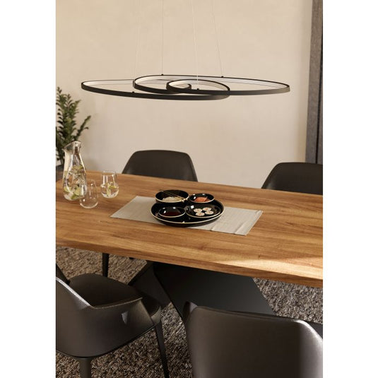 Candeeiro de teto elegante em alumínio e aço preto GIANELLA EGLO